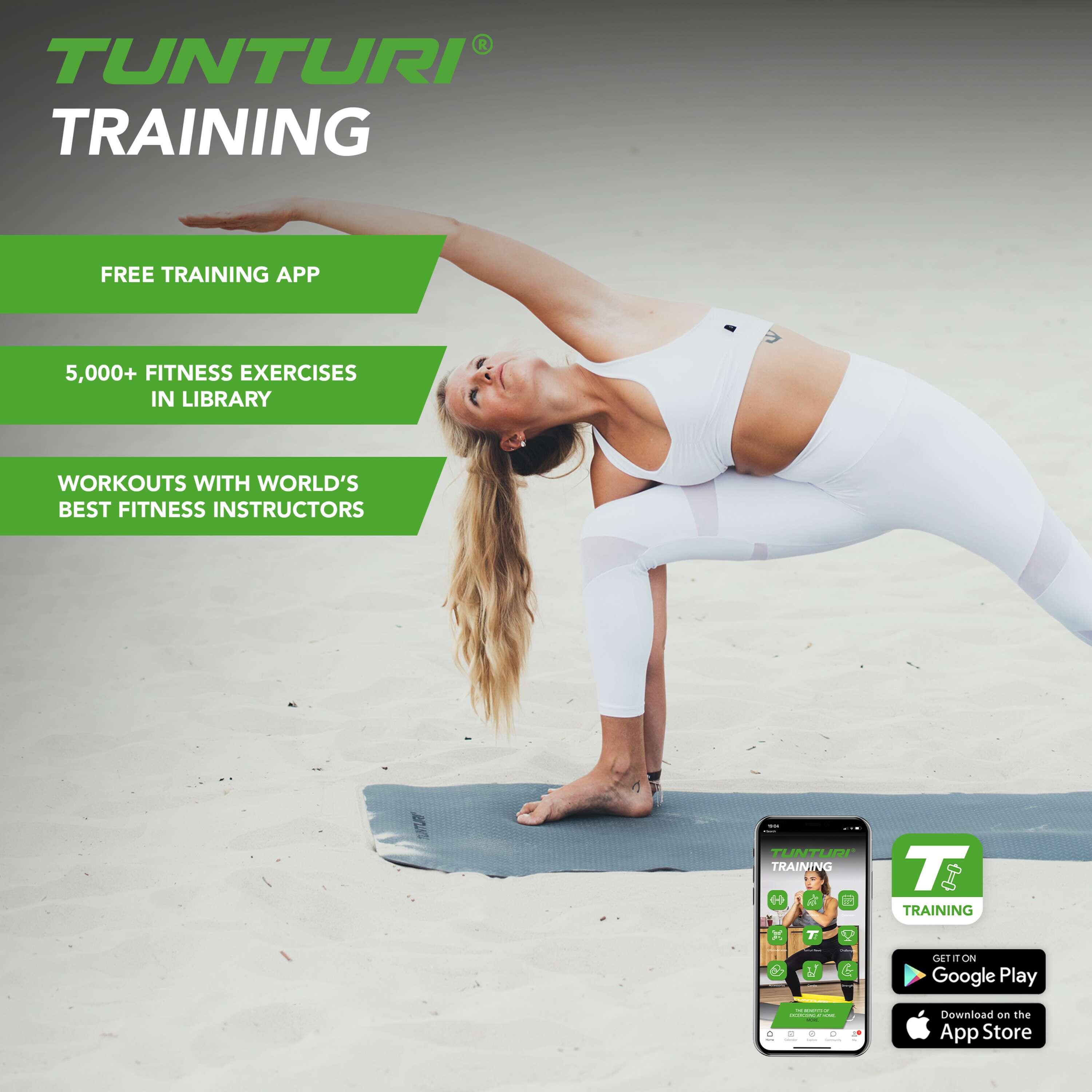 Tunturi TPE Yogamatte Rutschfest 3 mm Anthrazit 5/7
