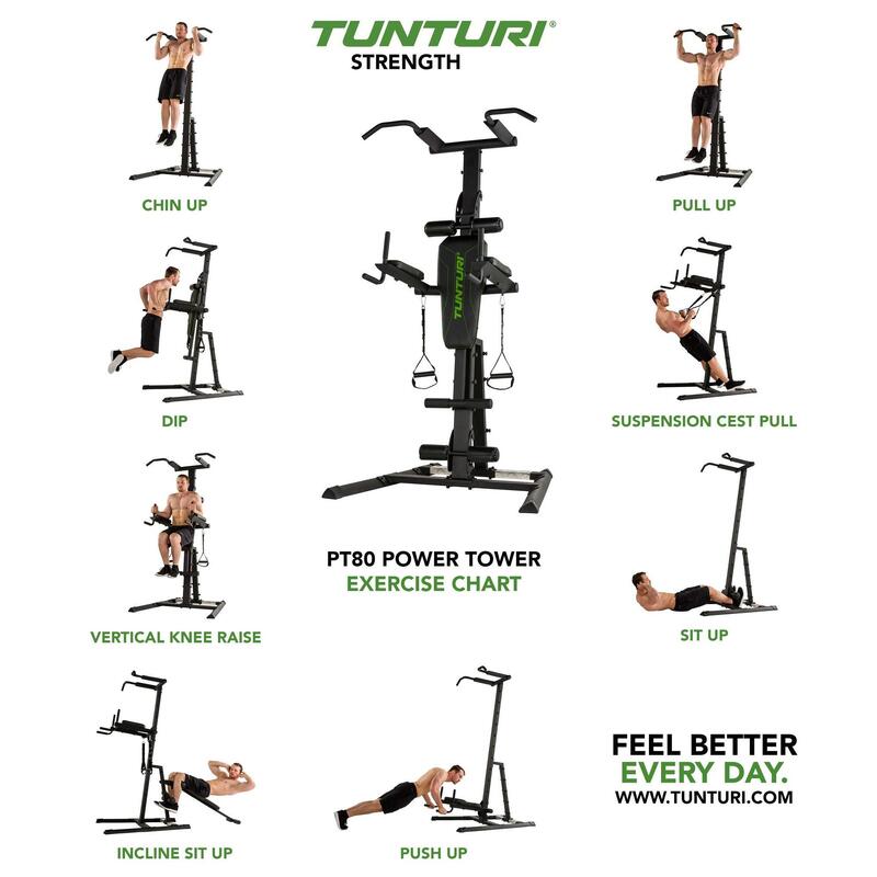Power Tower PT80 - Pull up station - Dip station - Sit up
