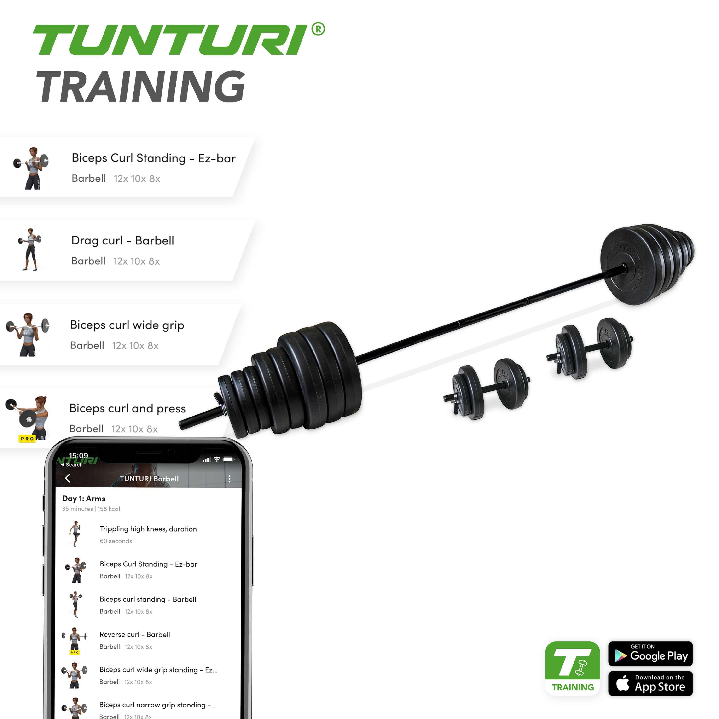 Vinyl weight set Tunturi 50 kg