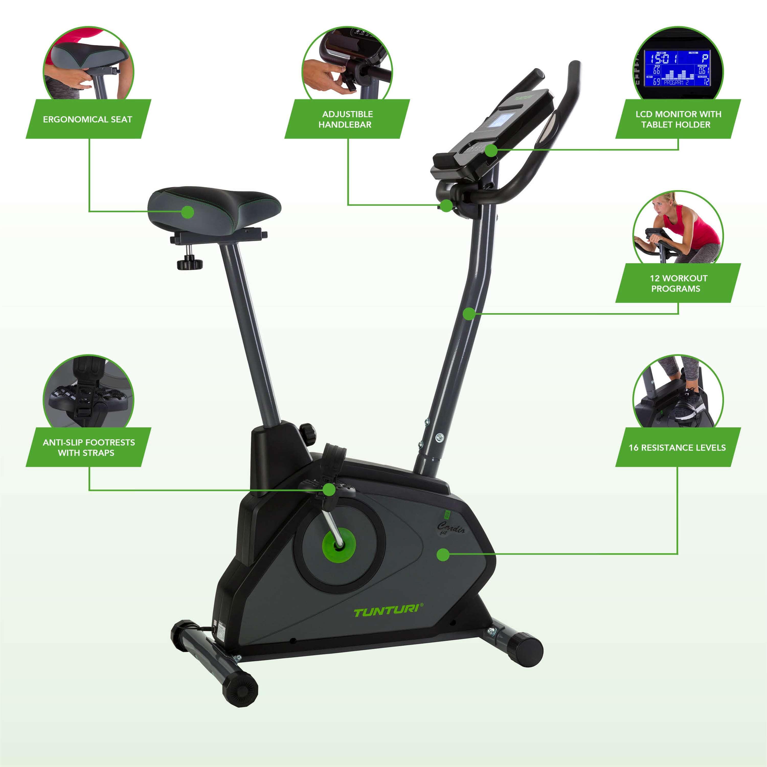 Hometrainer - Ergometer - 12 programma's - Hartslagfunctie - Cardio Fit E30 2/7
