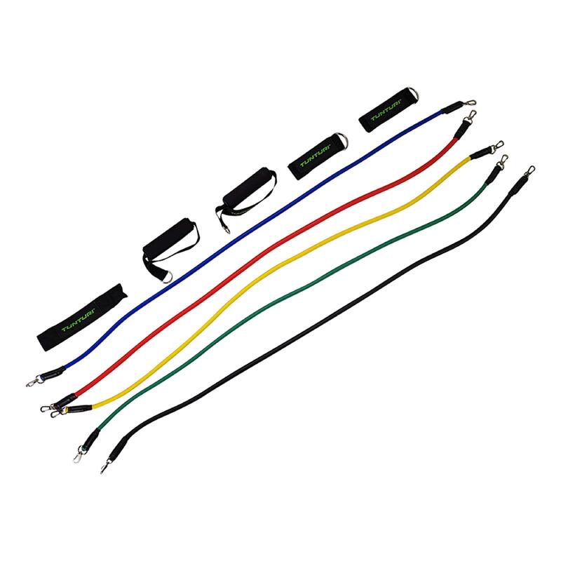 Resistance Band Set - Weerstandsbanden - Fitnes elastiek - 5 stuks + Accessoires