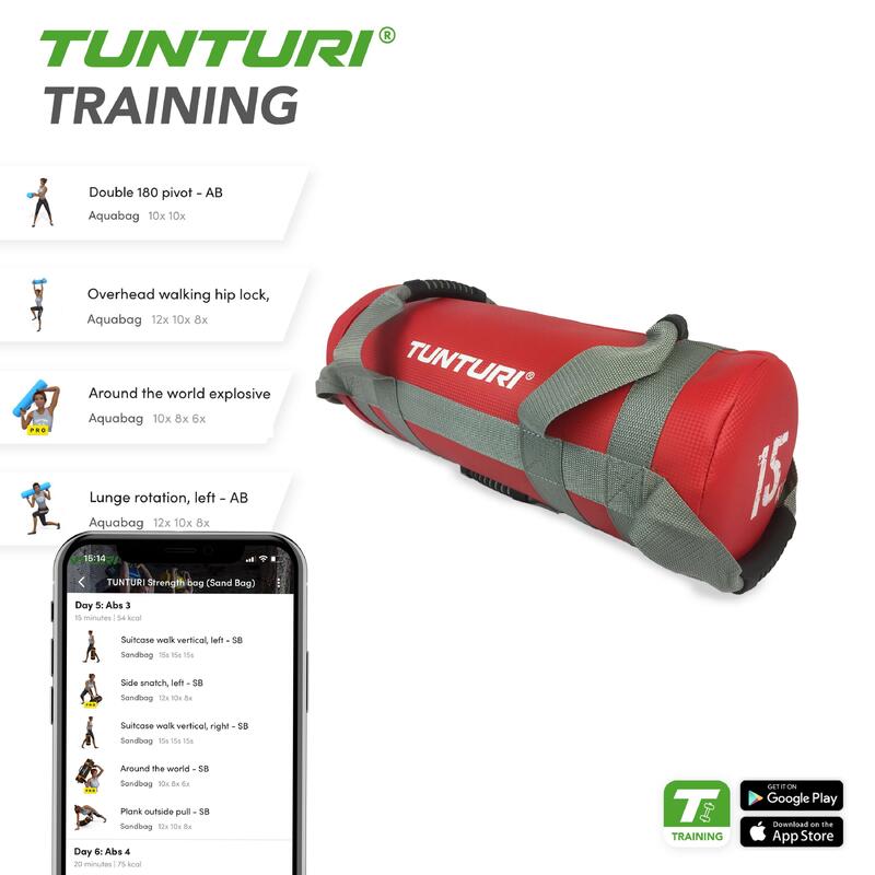 Tunturi Cross Training Power Bag Rot 15 kg