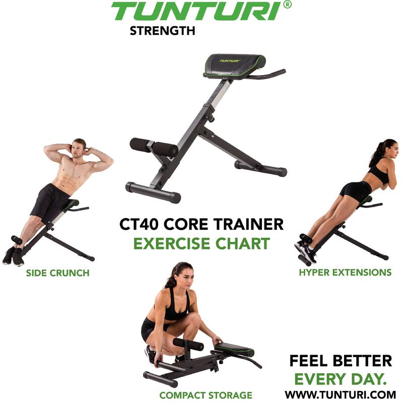 Fitnessbank - Core trainer - Buikspierbank - Rugtrainer - Opklapbaar - CT40