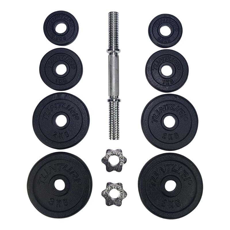 Gewichten - Halterset - Dumbbell Set - 1 Halterstang - Zwart