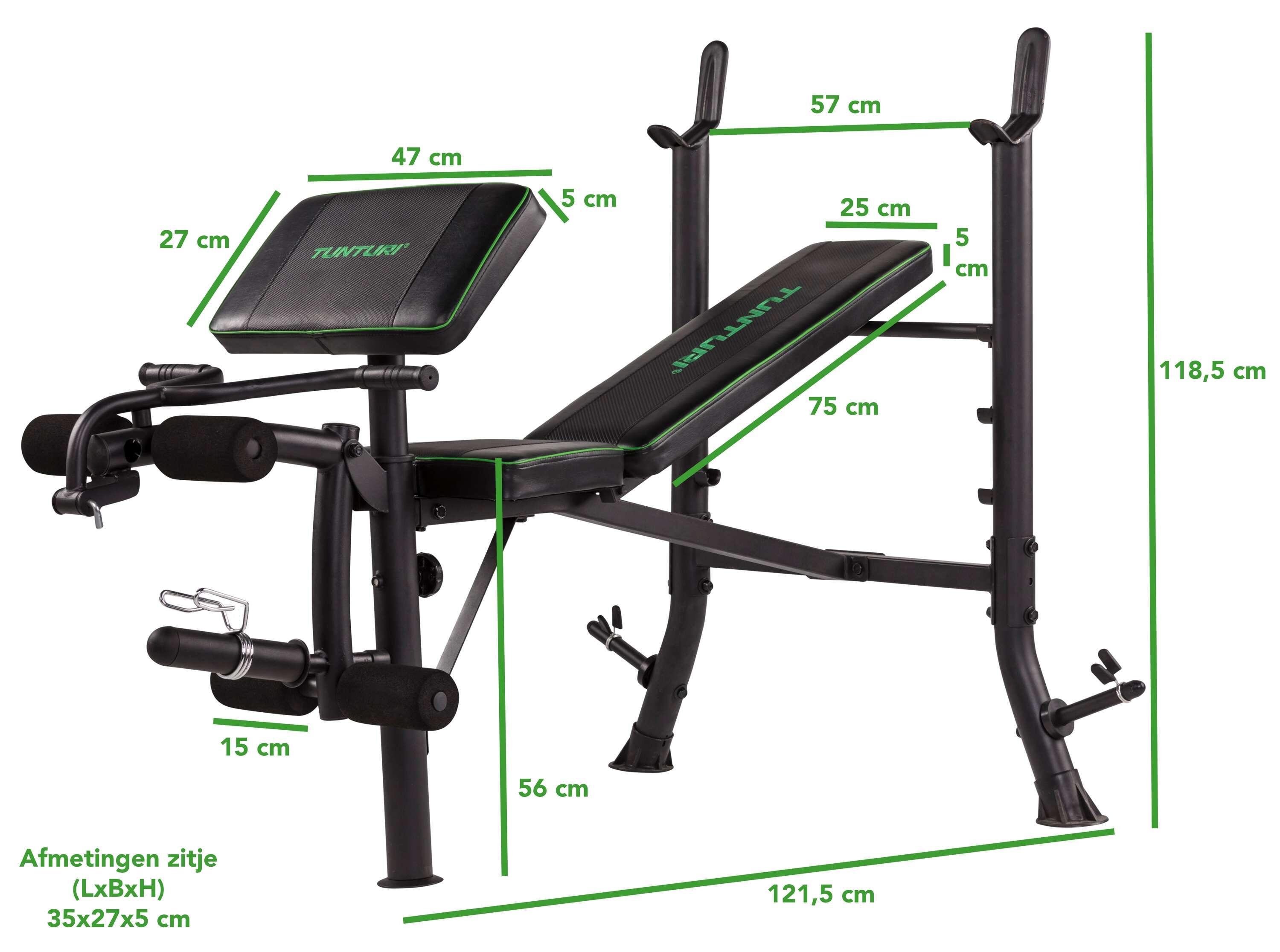 Halterbank - Fitnessbank - Trainingsbank - Bankdrukbank - Bicep curl - WB40 5/8