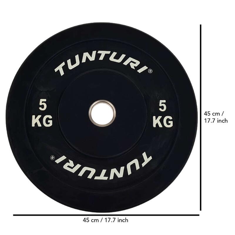 Tunturi Bumper Plate Hantelscheiben 50 mm 5 kg Schwarz