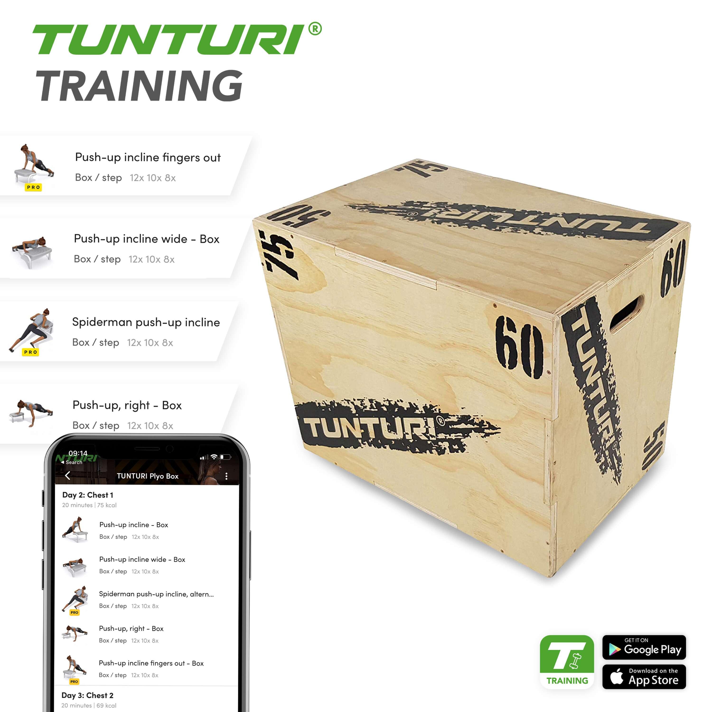 Tunturi Plyobox in legno 50 / 60 / 75 cm