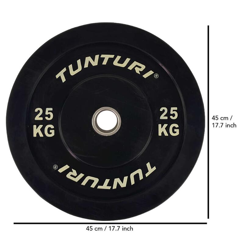 Tunturi Bumper Plate Hantelscheiben 50 mm 25 kg Schwarz