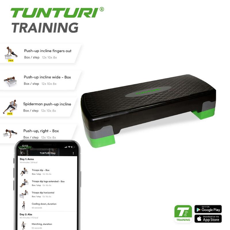 Tunturi Aerobic Step Easy Schwarz mit Grün