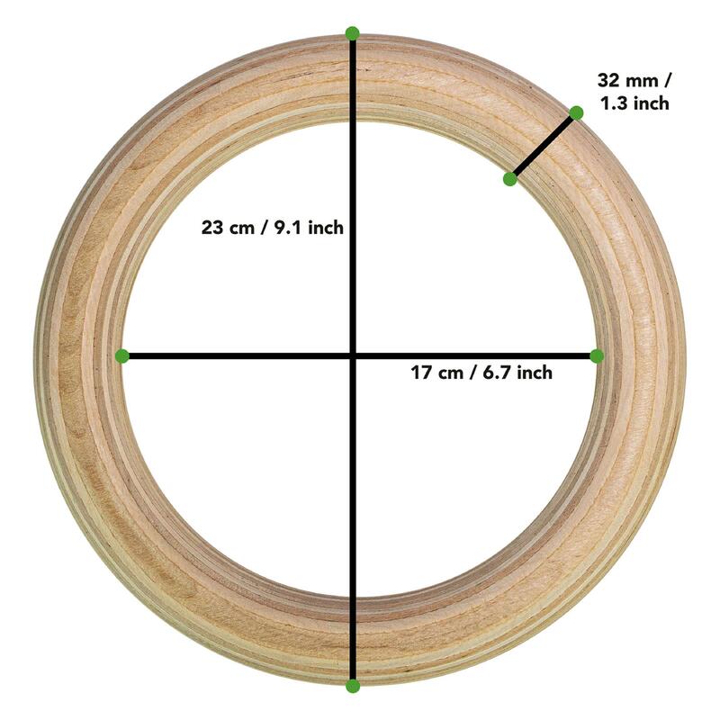 Tunturi Turnringe Gym Rings aus Holz Beige