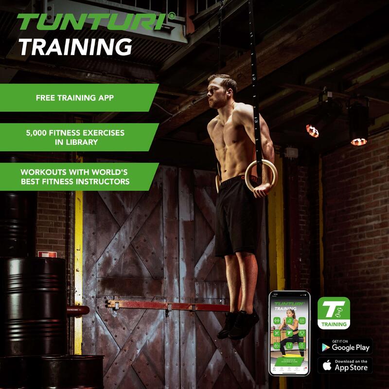 Gymnastic rings hout 32mm diameter inclusief riem TUNTURI