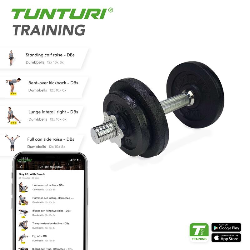 Dumbbellset - Halterset - 1 stang - Zwart