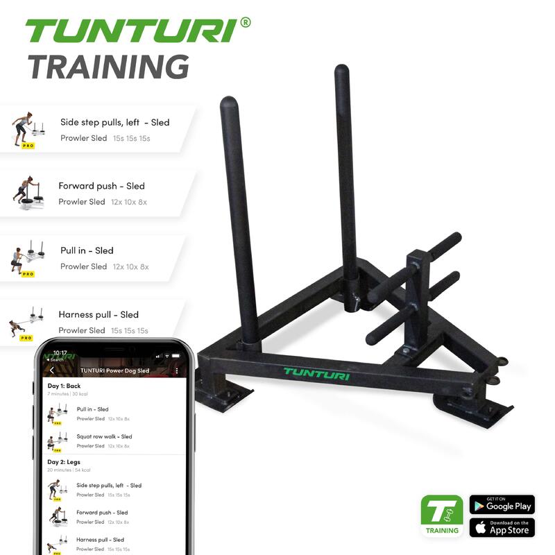 Tunturi Gewichtsschlitten Power Dog Sled Schwarz