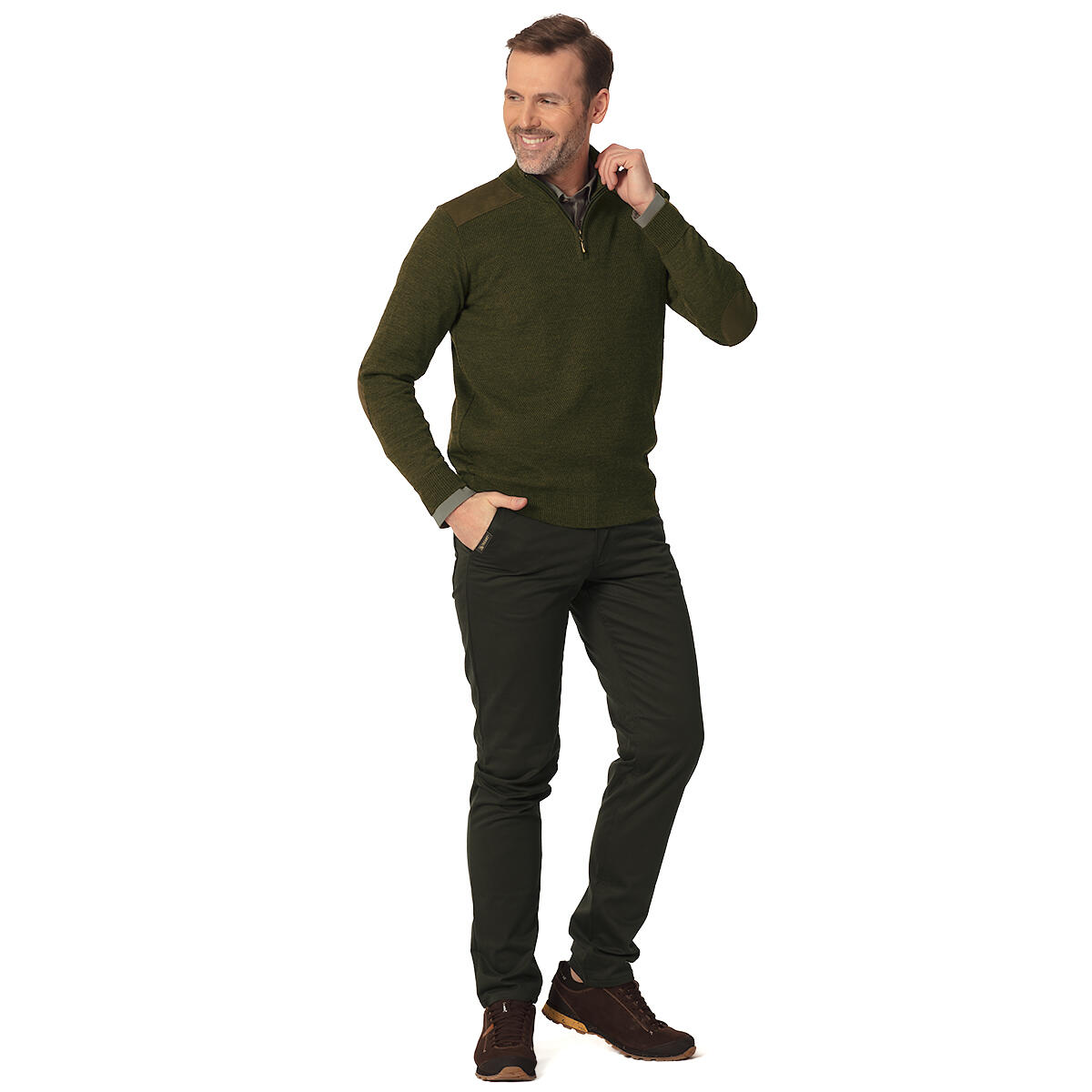 Suéter de caza para hombre con lana Tagart Linwood verde 3/5