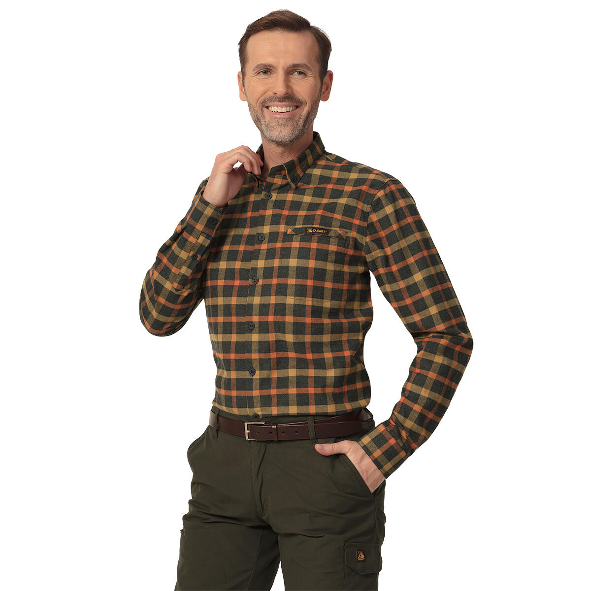 Chemise de chasse Sandvik Slim 100 % coton de haute qualité pour homme 1/6