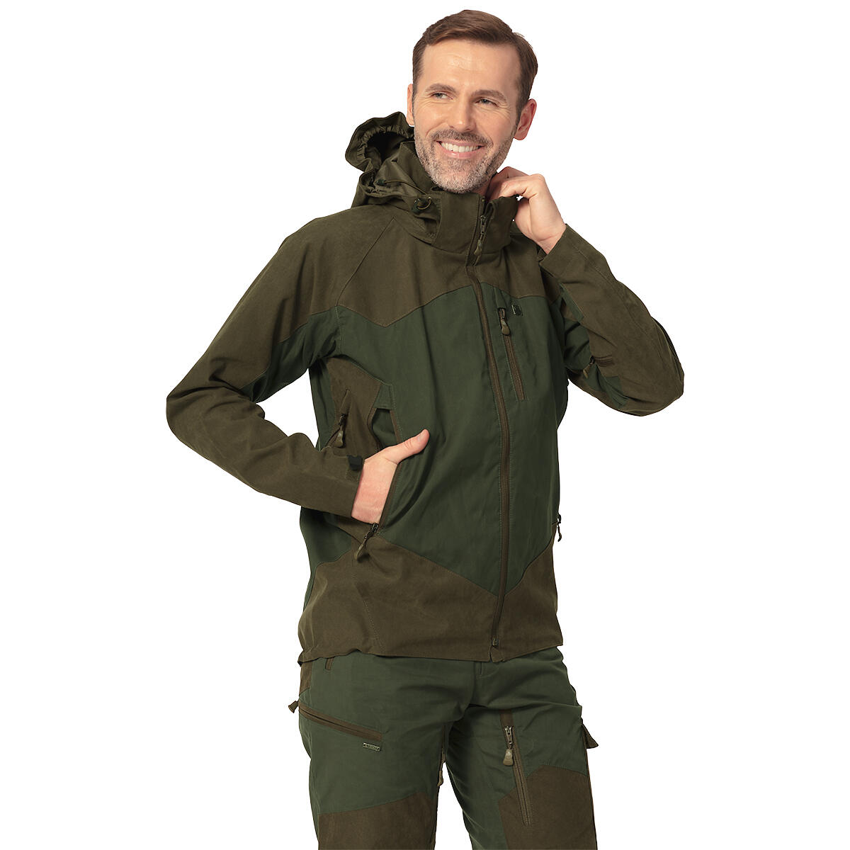 TAGART Pánská lovecká bunda Iron 2 Green s membránou a kapsou na náboje
