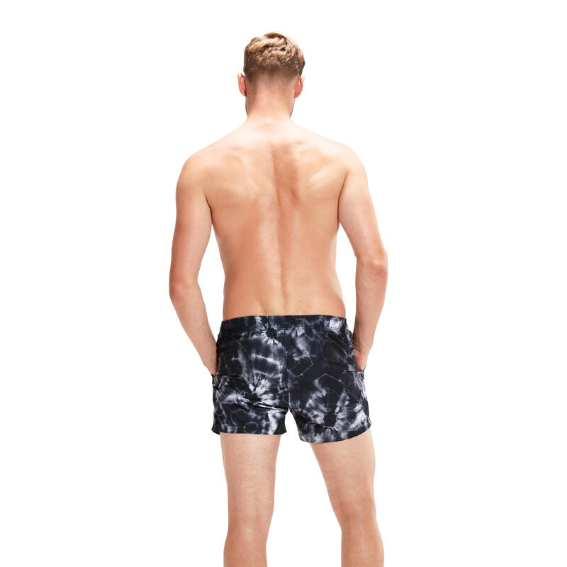 TIE-DYE MEN'S PRINTED WATERSHORT - BLACK