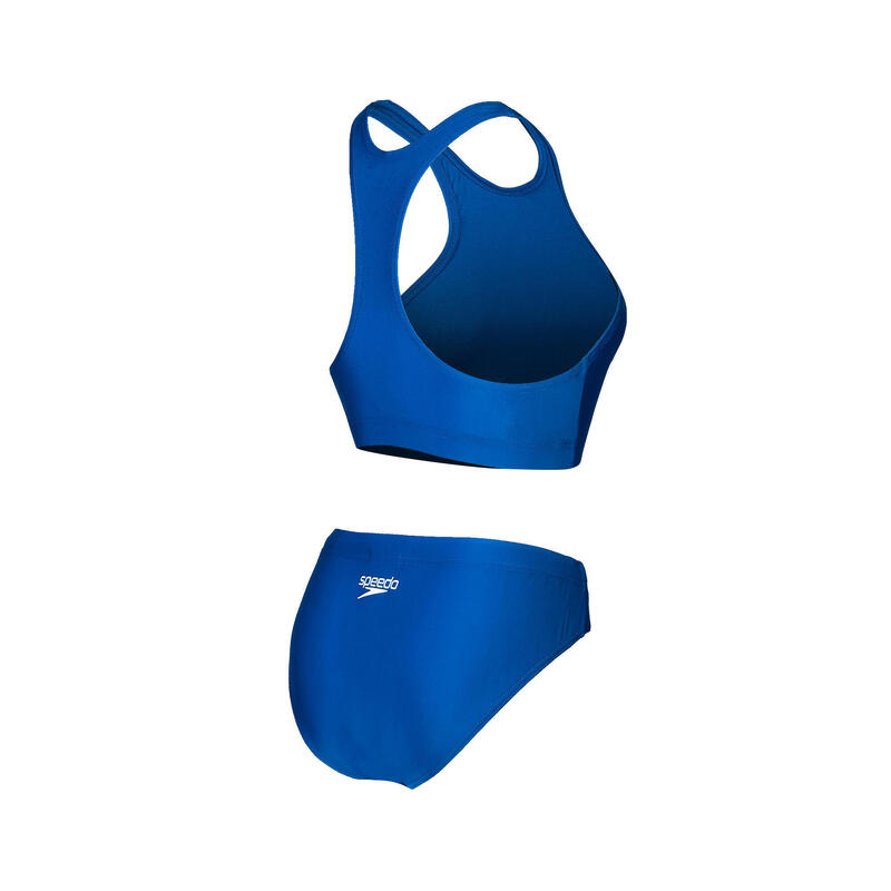 TIE DYE LADIES' VOLLEY BRA TOP SWIMMING SET - BLUE