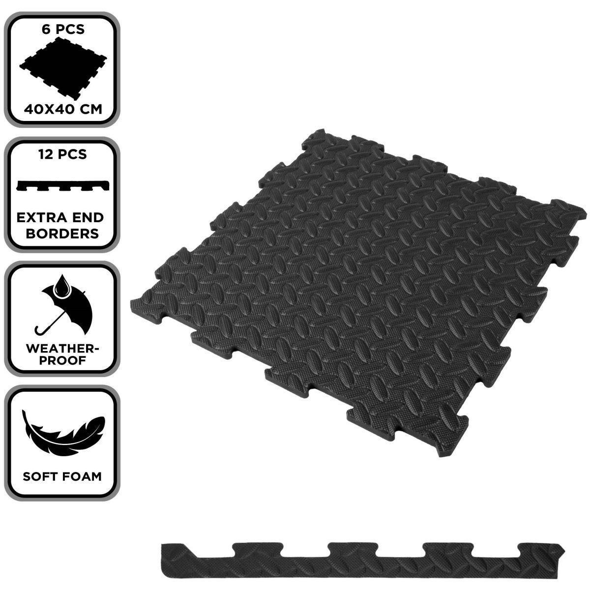 Tapis de protection sol Free and Easy EVA 6 pièces gris 38x38 cm 2/7