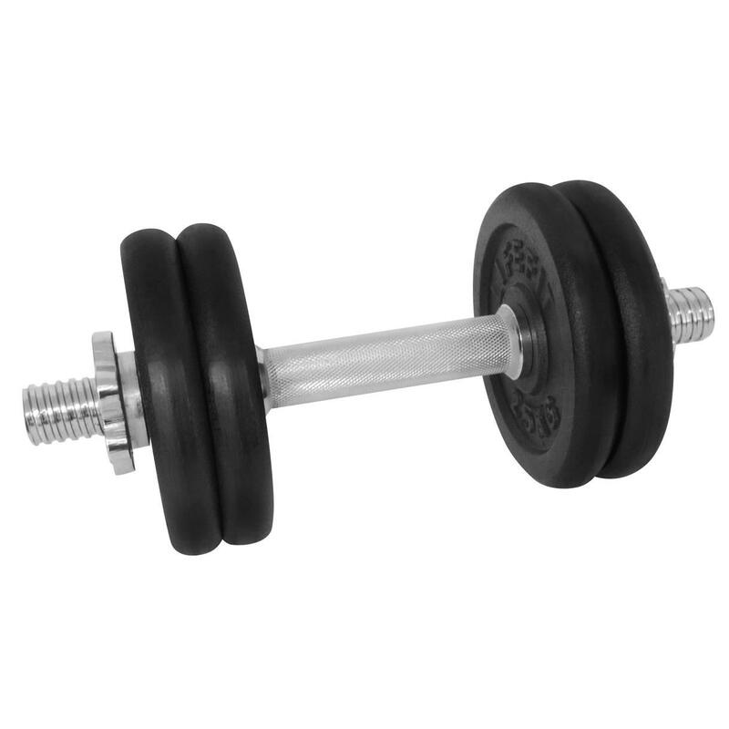 Gantera - 12 Kg, Set 4 Discuri, Negru-Argintiu