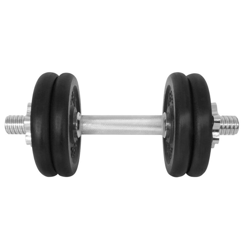 Gantera - 12 Kg, Set 4 Discuri, Negru-Argintiu