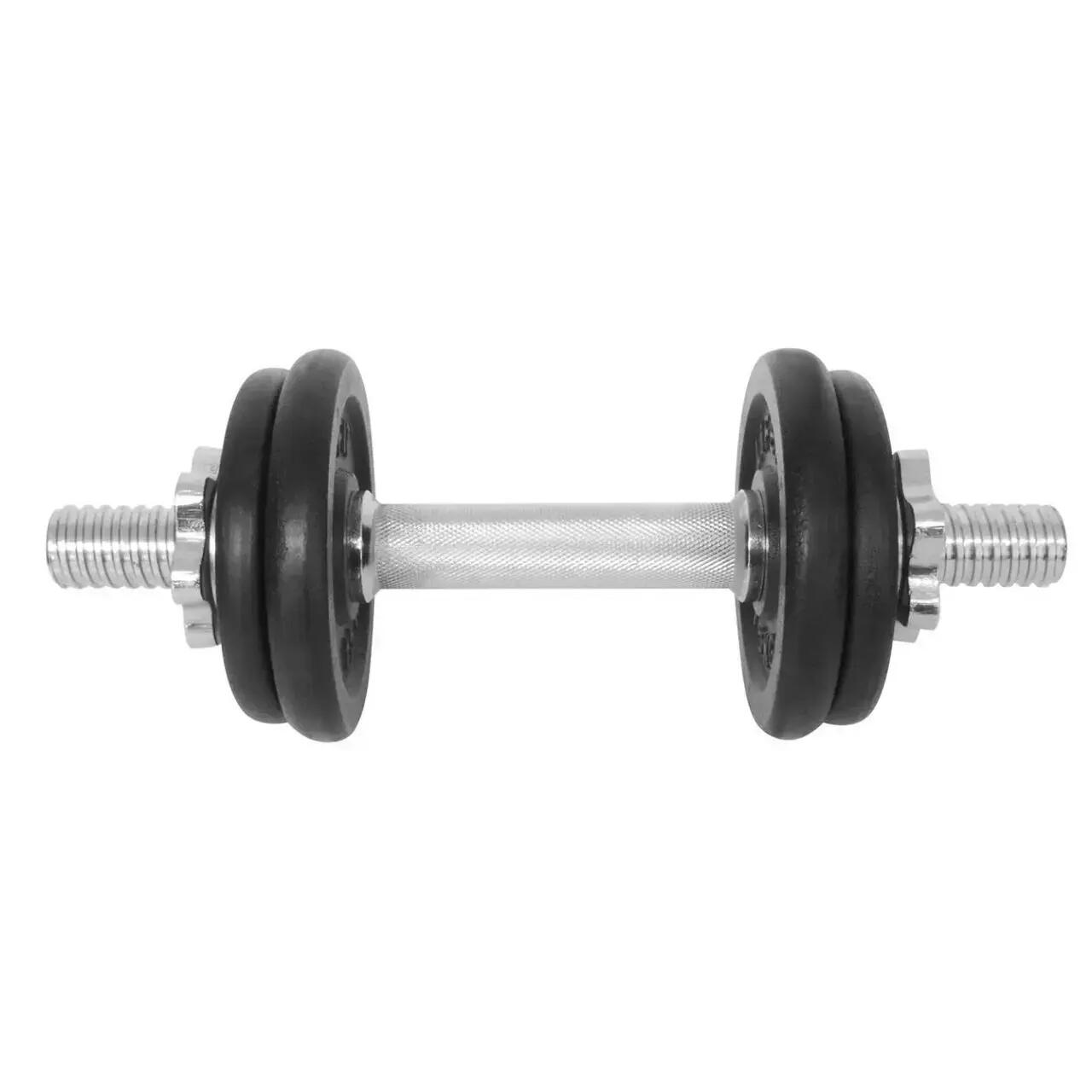 Gantera - 7 Kg, Set 4 Discuri, Negru-Argintiu 1/2