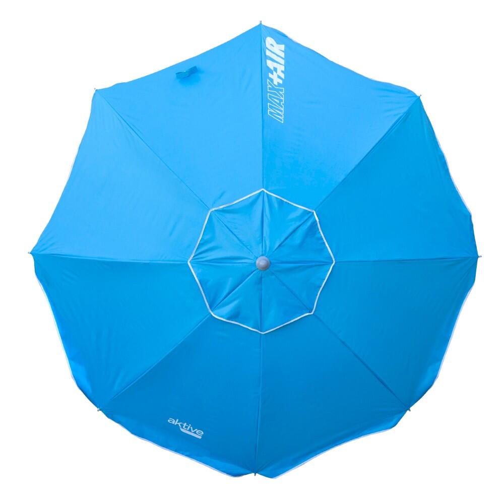 Aktive Parapluie de plage coupe-vent 8 mâts 200 cm bleu 2/7