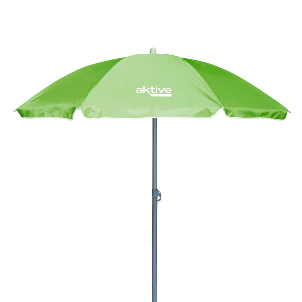 Sombrilla de playa Ø180 cm inclinable c/protección UV50 verde Aktive 6/7