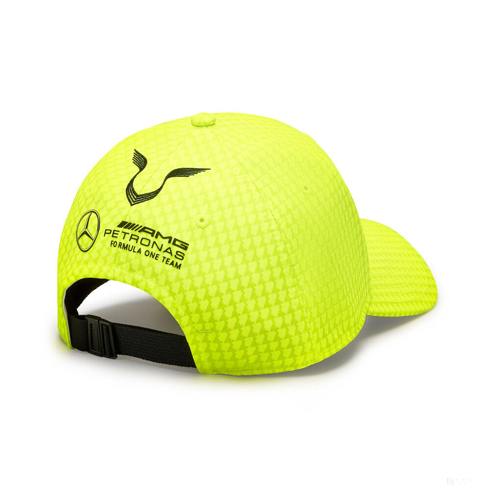 Gorra Mercedes Map F1 Lh Col Driver Bb, unisex, color amarillo neón 3/4