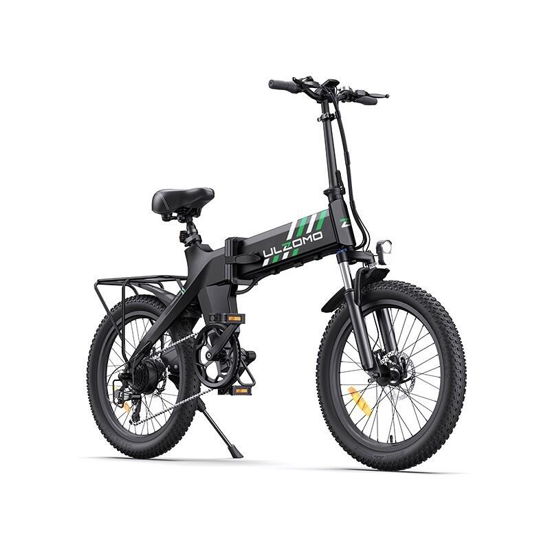 Bicicleta electrica pliabila Ulzomo Ridge 20 E-bike, Black