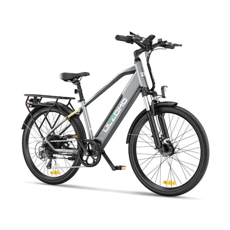 Bicicleta electrica Ulzomo Metro 26 E-bike, Gray. 6/6