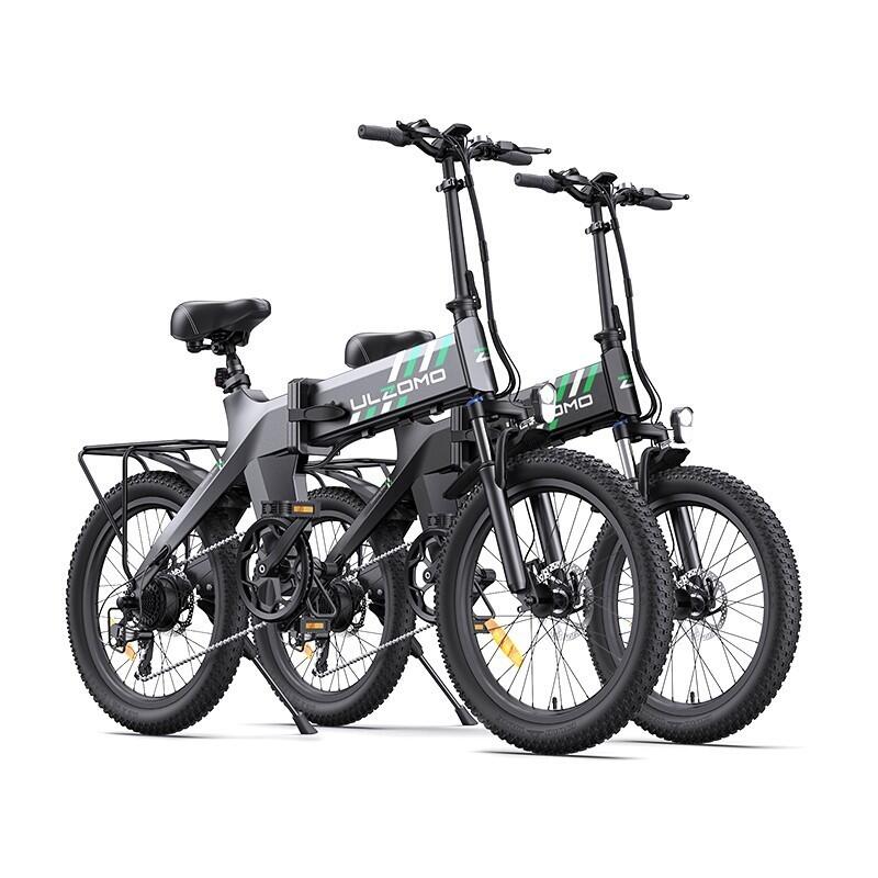 Bicicleta electrica pliabila Ulzomo Ridge 20 E-bike, Black