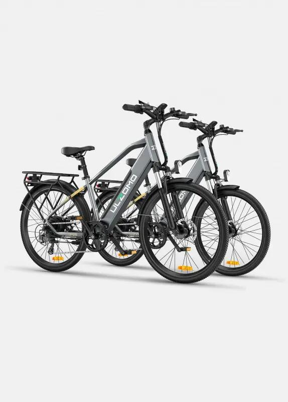 Bicicleta electrica Ulzomo Metro 26 E-bike, Gray. 3/6