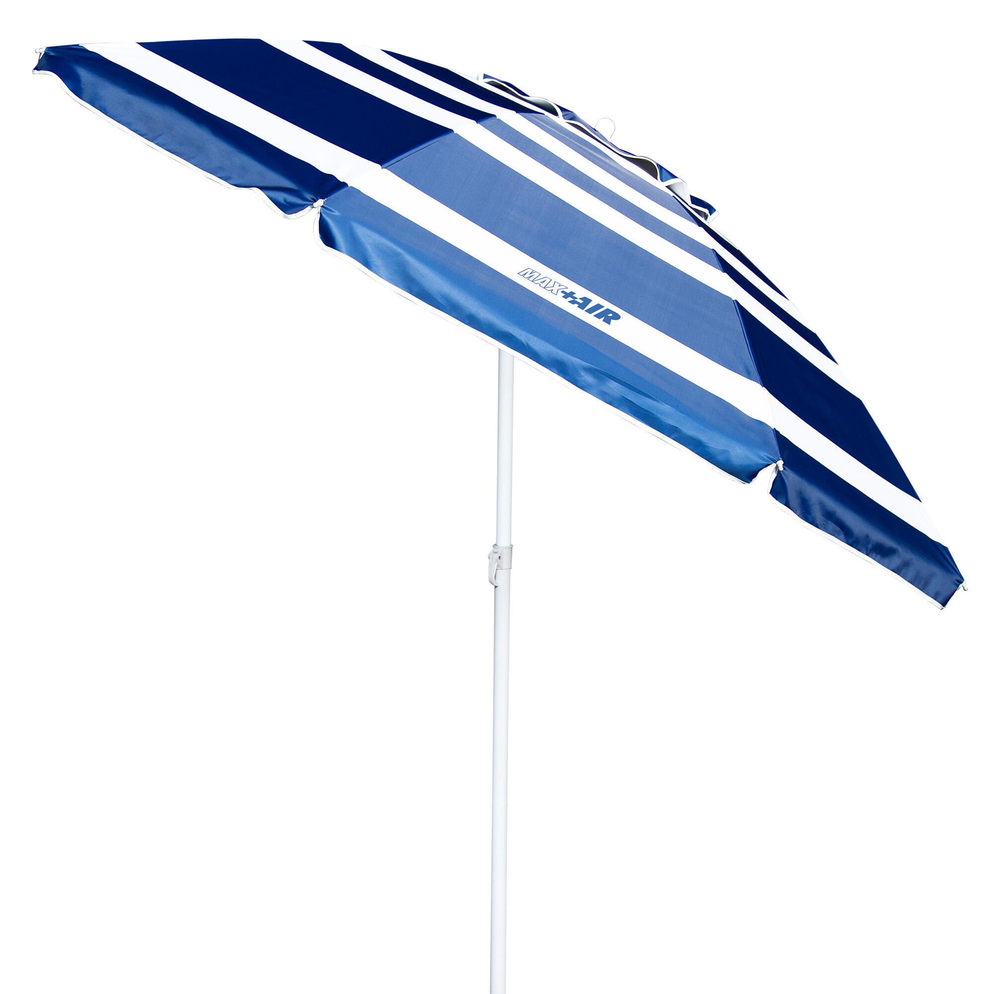 Aktive - Parapluie De Plage Coupe-vent Ø220 Cm Avec Mât Inclinable Et Uv50 Aktive - Parasol - Blanc|bleu - Taille Unique - Decathlon