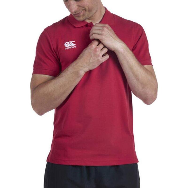 Polo de rugby - hommes Adultes Rouge