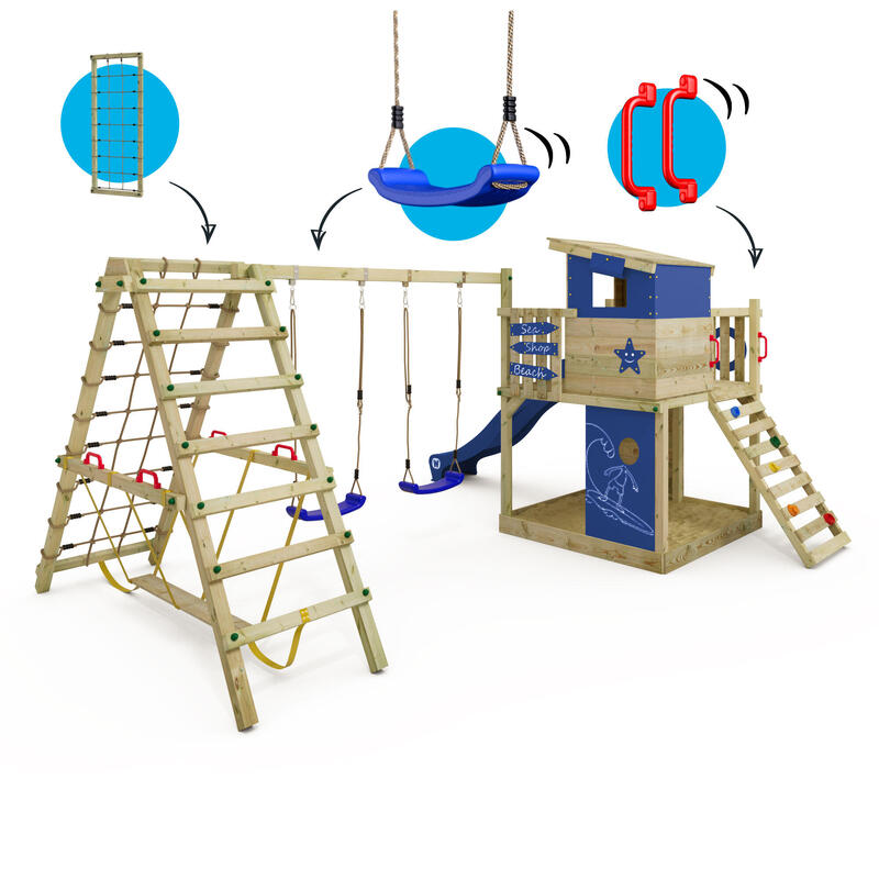 Smart Surf speeltoren met schommel & blauwe glijbaan