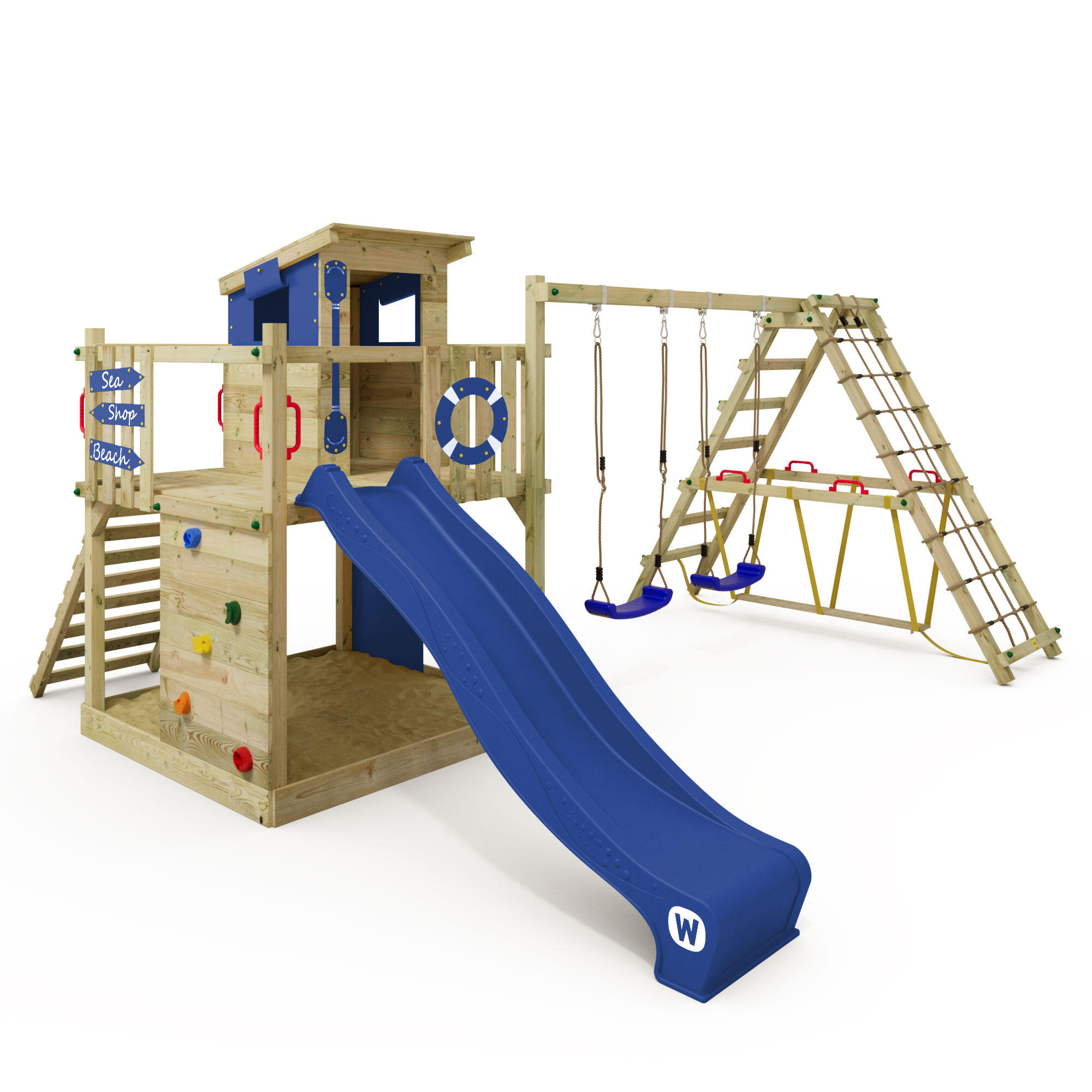 Wickey - Aire De Jeux Smart Surf Avec Balançoire Et Toboggan Anthracite - Aire De Jeu - Gris|marron - No Size - Decathlon