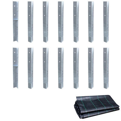 Winkelanker-Set SolidLock 14 Stk. inkl. Unkrautvlies