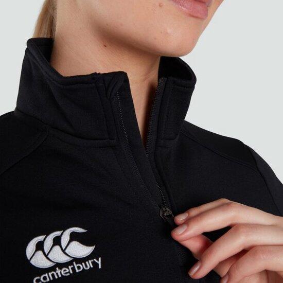 Rugby Quarter Zip Midlayer - Vrouwen Volwassenen Zwart