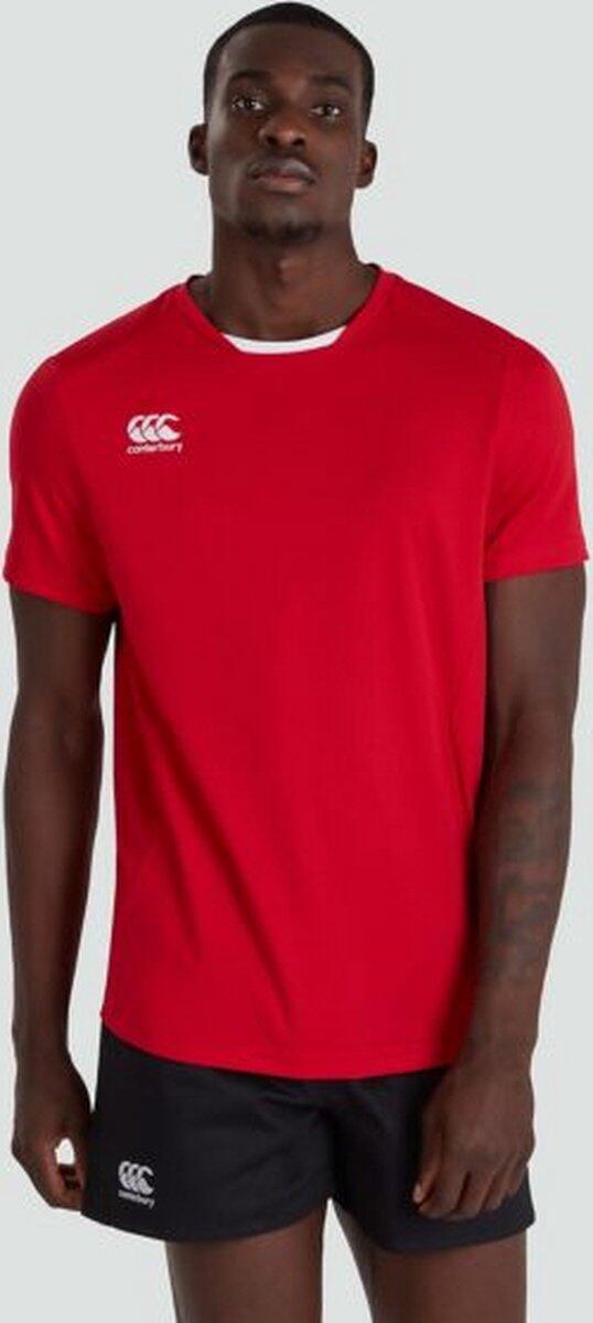 CANTERBURY Rugby Sport T-Shirt - Heren Volwassenen Rood