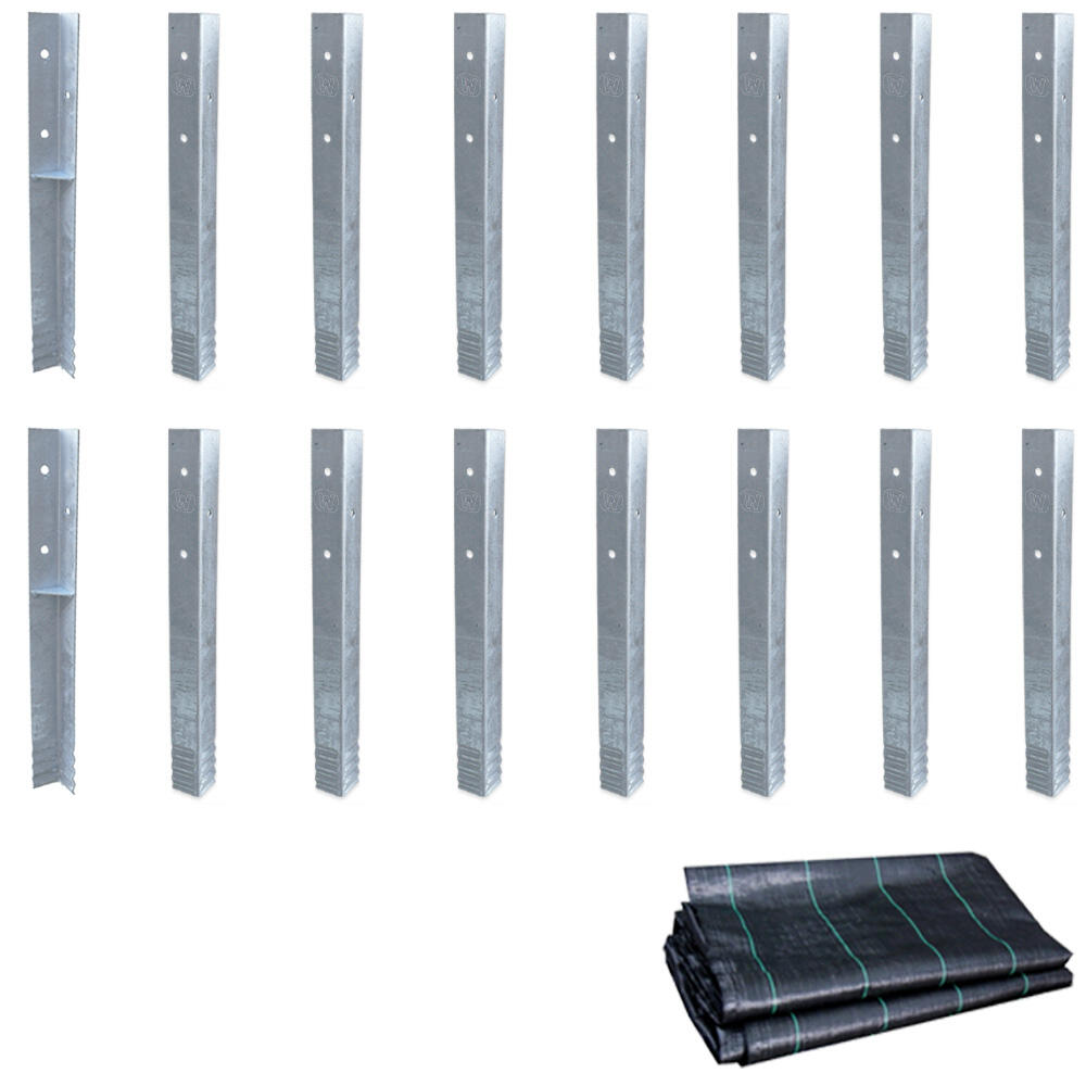 Wickey - Solidlock Lot De 16 Ancrages D'Angle Avec Bâche Anti-mauvaises Herbes - Kit De Fixation - Gris - Taille Unique - Decathlon