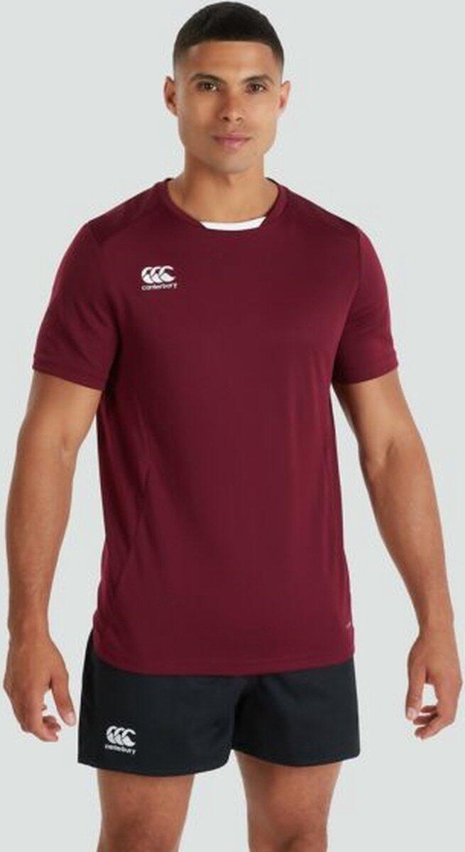 CANTERBURY Rugby Sport T-Shirt - Heren Volwassenen Maroon