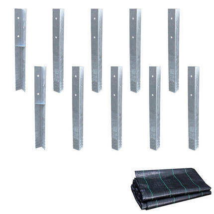 Winkelanker-Set SolidLock 10 Stk. inkl. Unkrautvlies