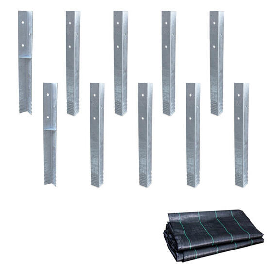 Winkelanker-Set SolidLock 10 Stk. inkl. Unkrautvlies