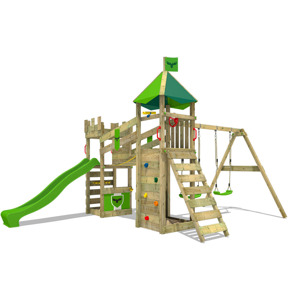 Fatmoose - Aire De Jeux Riverrun Avec Toboggan Vert Pomme - Aire De Jeu - Vert - No Size - Decathlon