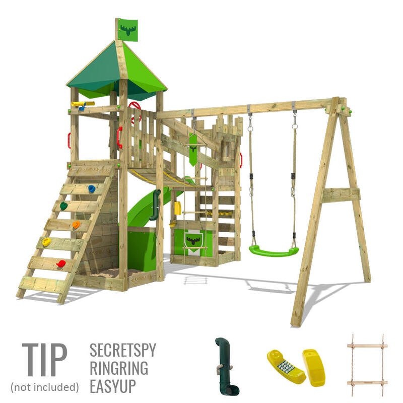 Aire de jeux RiverRun avec toboggan vert pomme