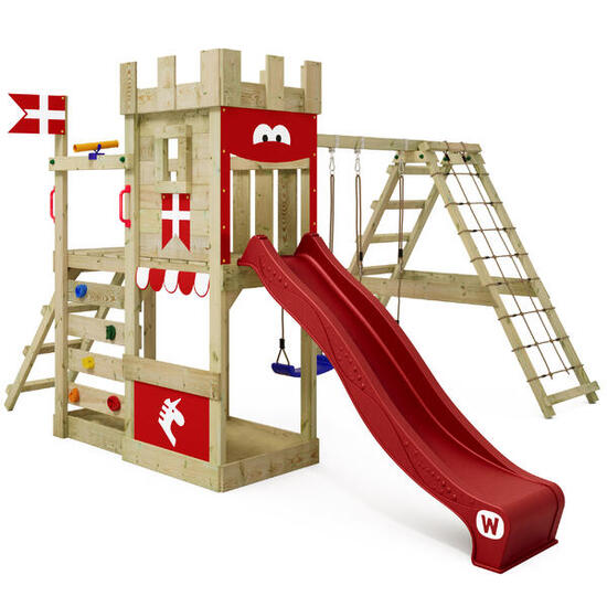 DragonFlyer speeltoren met schommel & rode glijbaan