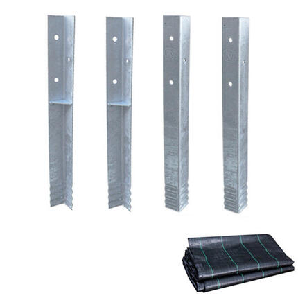 Winkelanker-Set SolidLock 4 Stk. inkl. Unkrautvlies