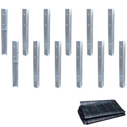 Winkelanker-Set SolidLock 12 Stk. inkl. Unkrautvlies