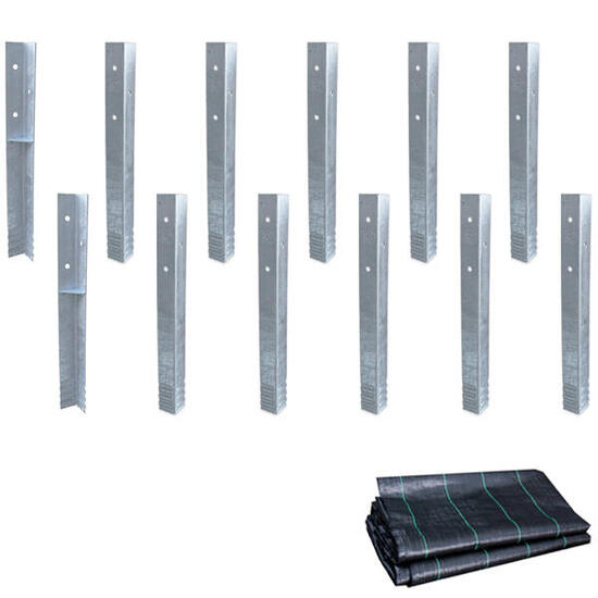 Winkelanker-Set SolidLock 12 Stk. inkl. Unkrautvlies